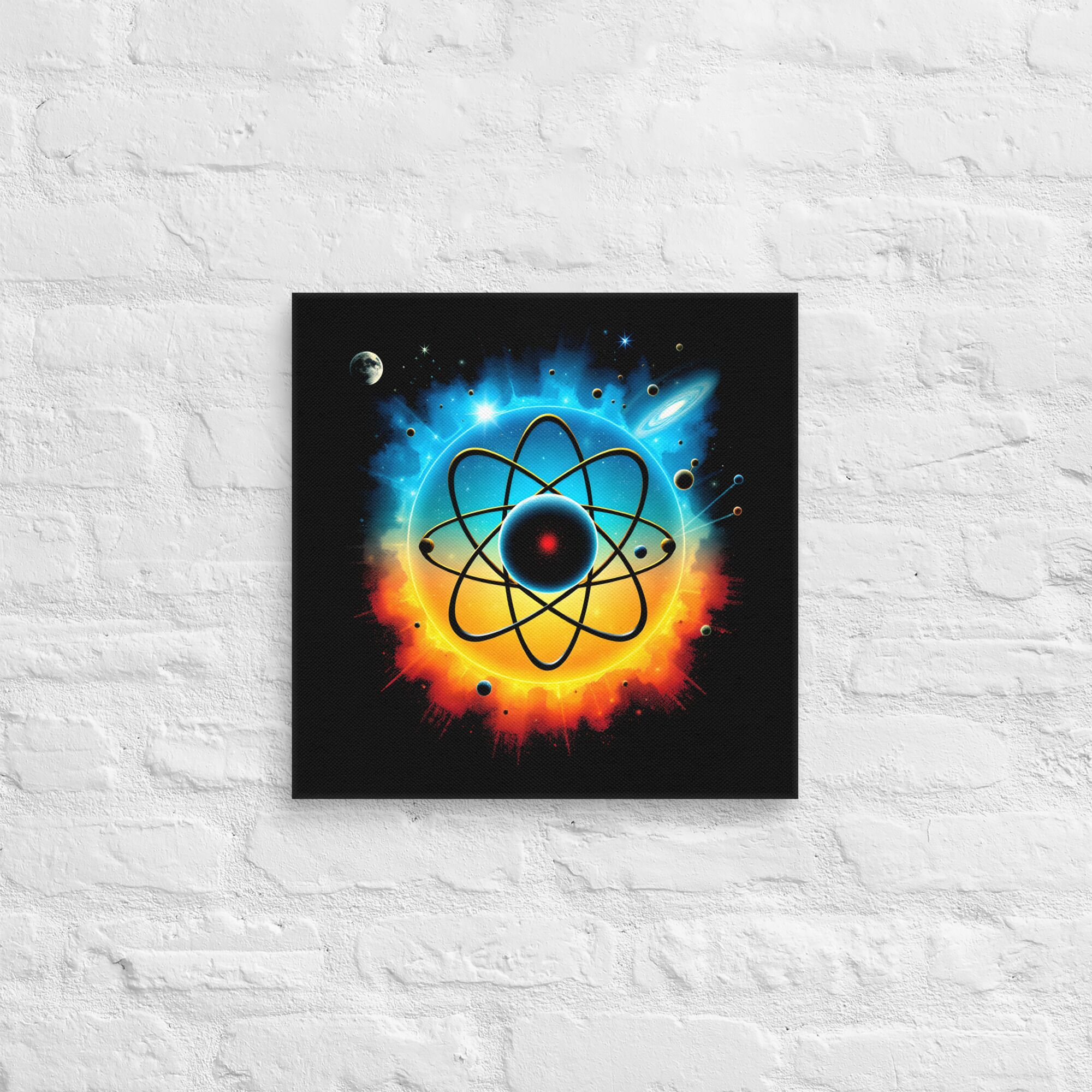 Intriguing Cosmic Atom | Atomic Touch Wall Art Print - Image 10