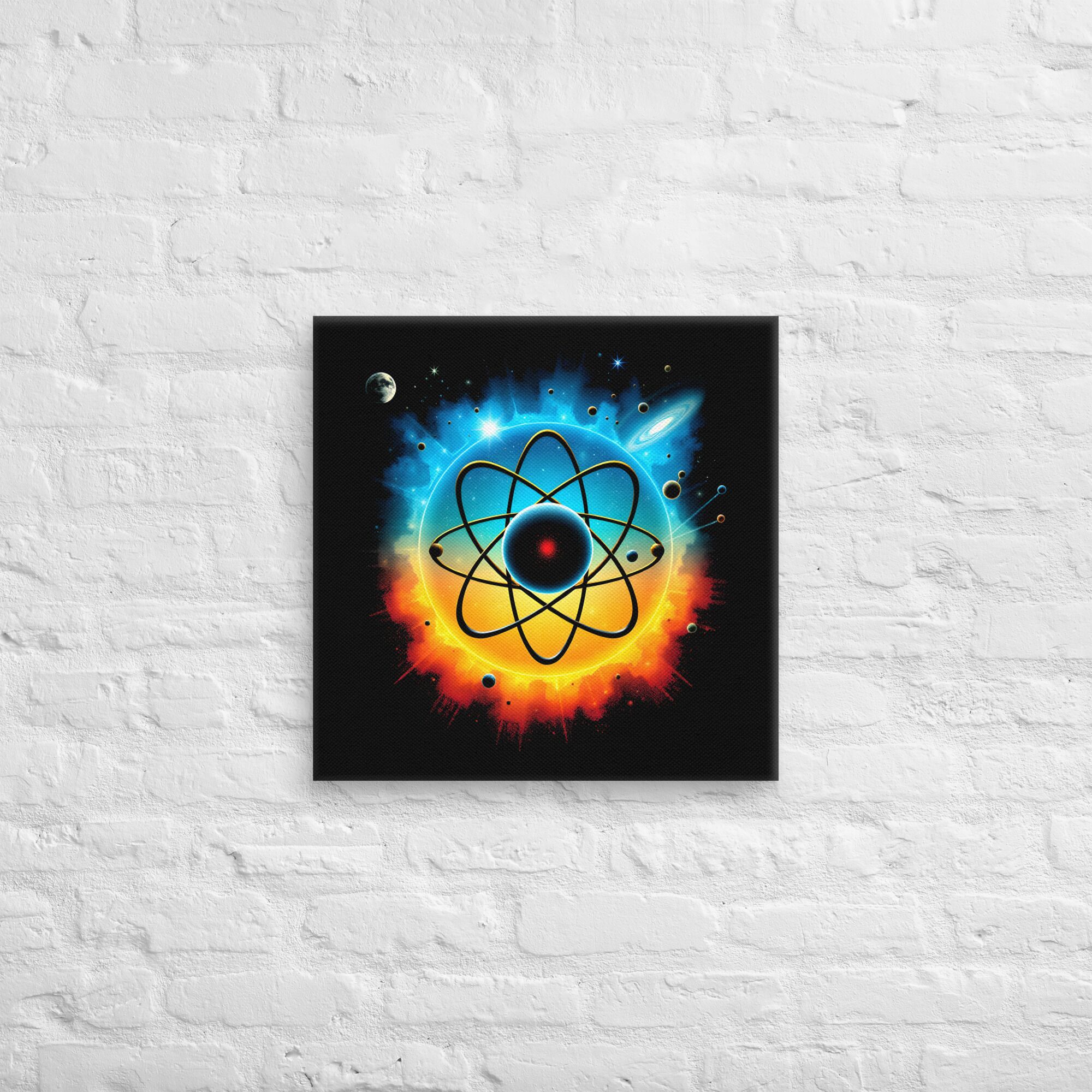 Intriguing Cosmic Atom | Atomic Touch Wall Art Print - Image 3