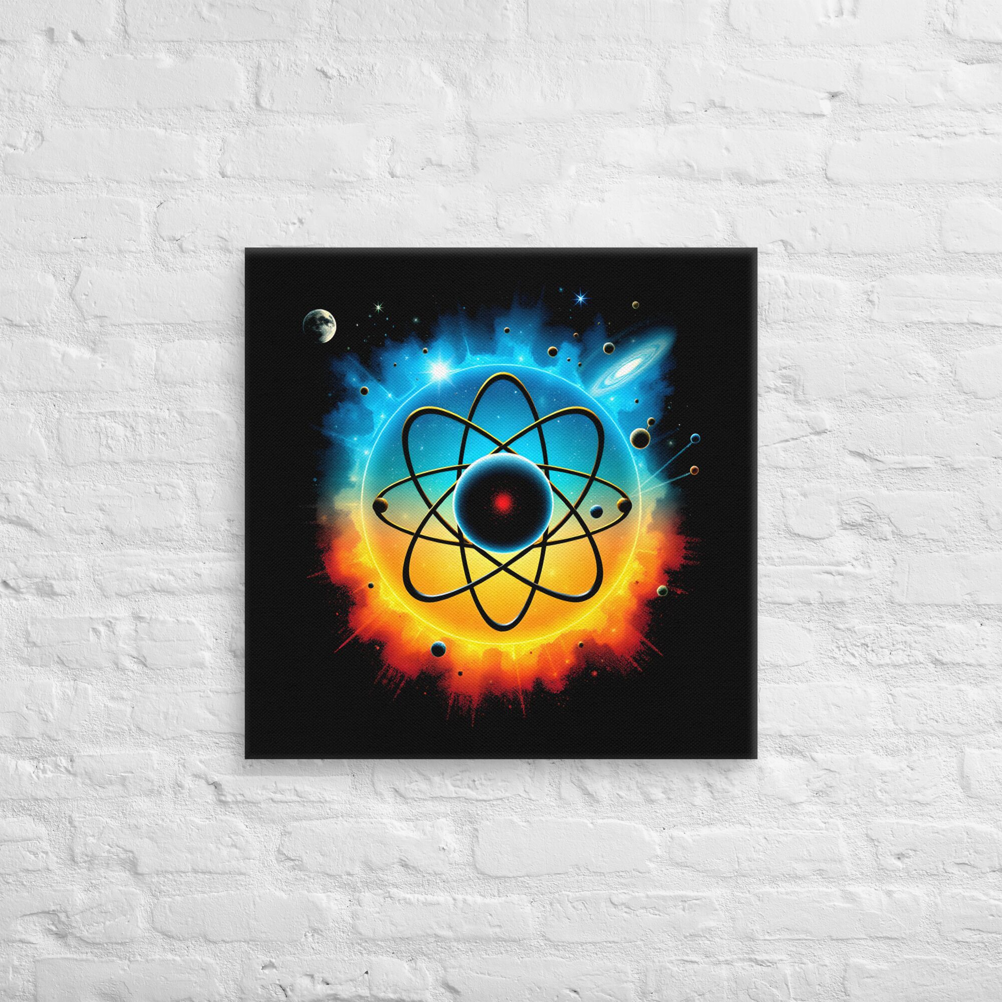 Intriguing Cosmic Atom | Atomic Touch Wall Art Print - Image 4