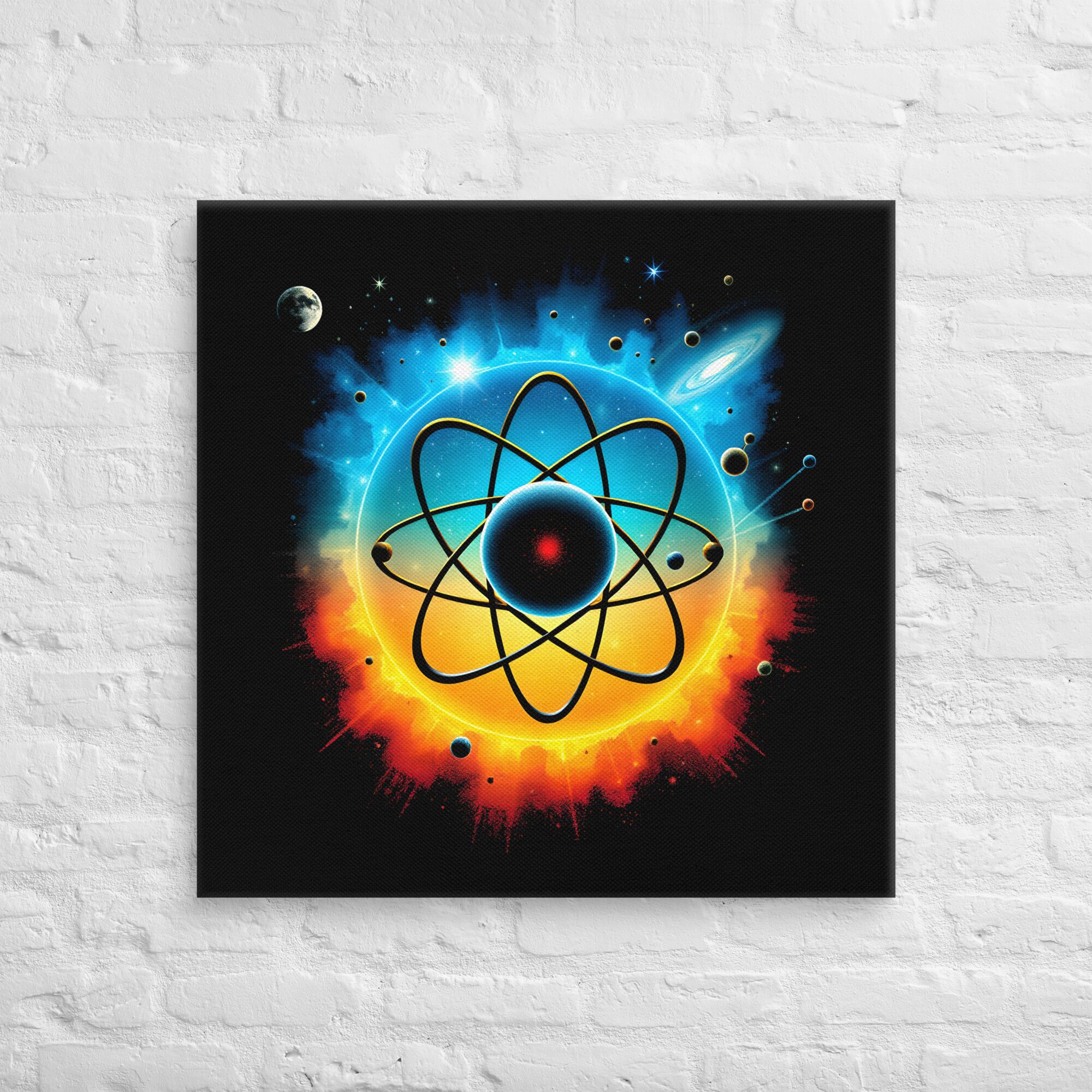 Intriguing Cosmic Atom | Atomic Touch Wall Art Print - Image 6