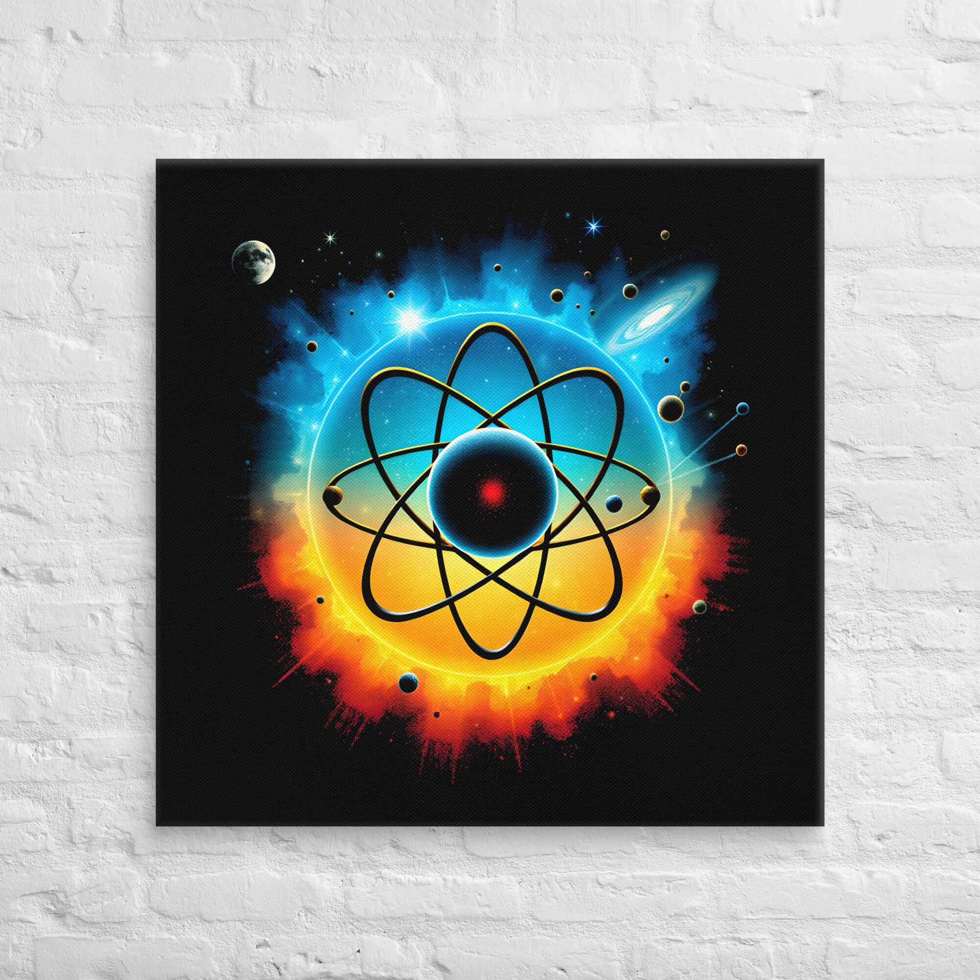 Intriguing Cosmic Atom | Atomic Touch Wall Art Print - Image 7