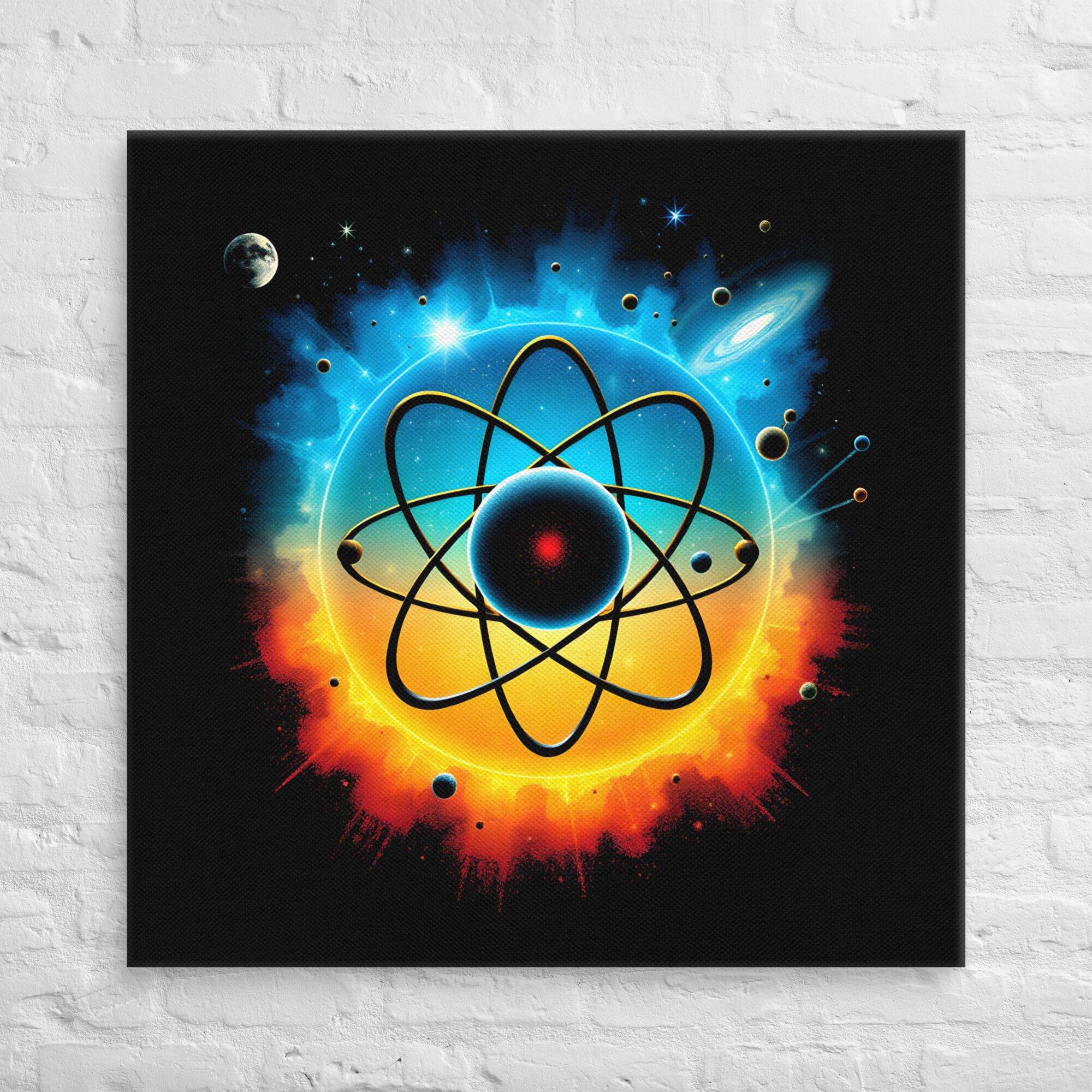 Intriguing Cosmic Atom | Atomic Touch Wall Art Print - Image 8