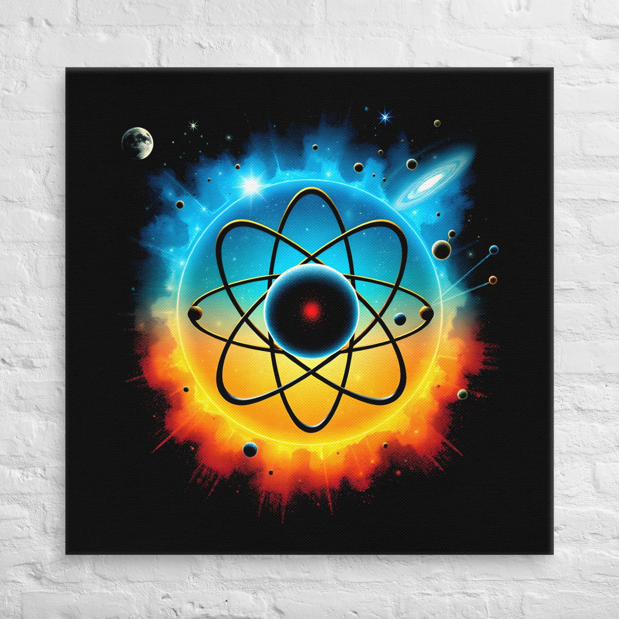 Intriguing Cosmic Atom | Atomic Touch Wall Art Print