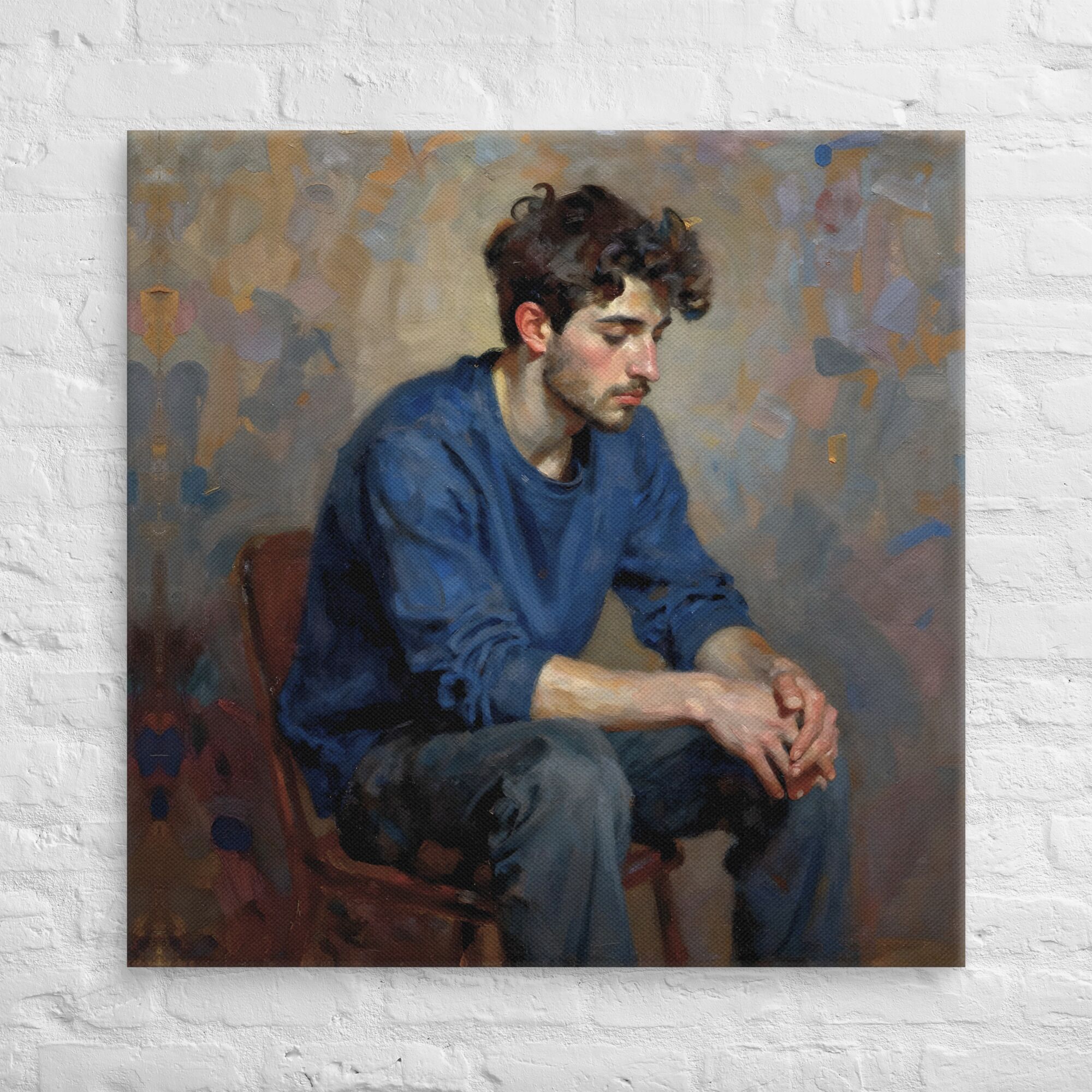 Thinking Man Art on Canvas