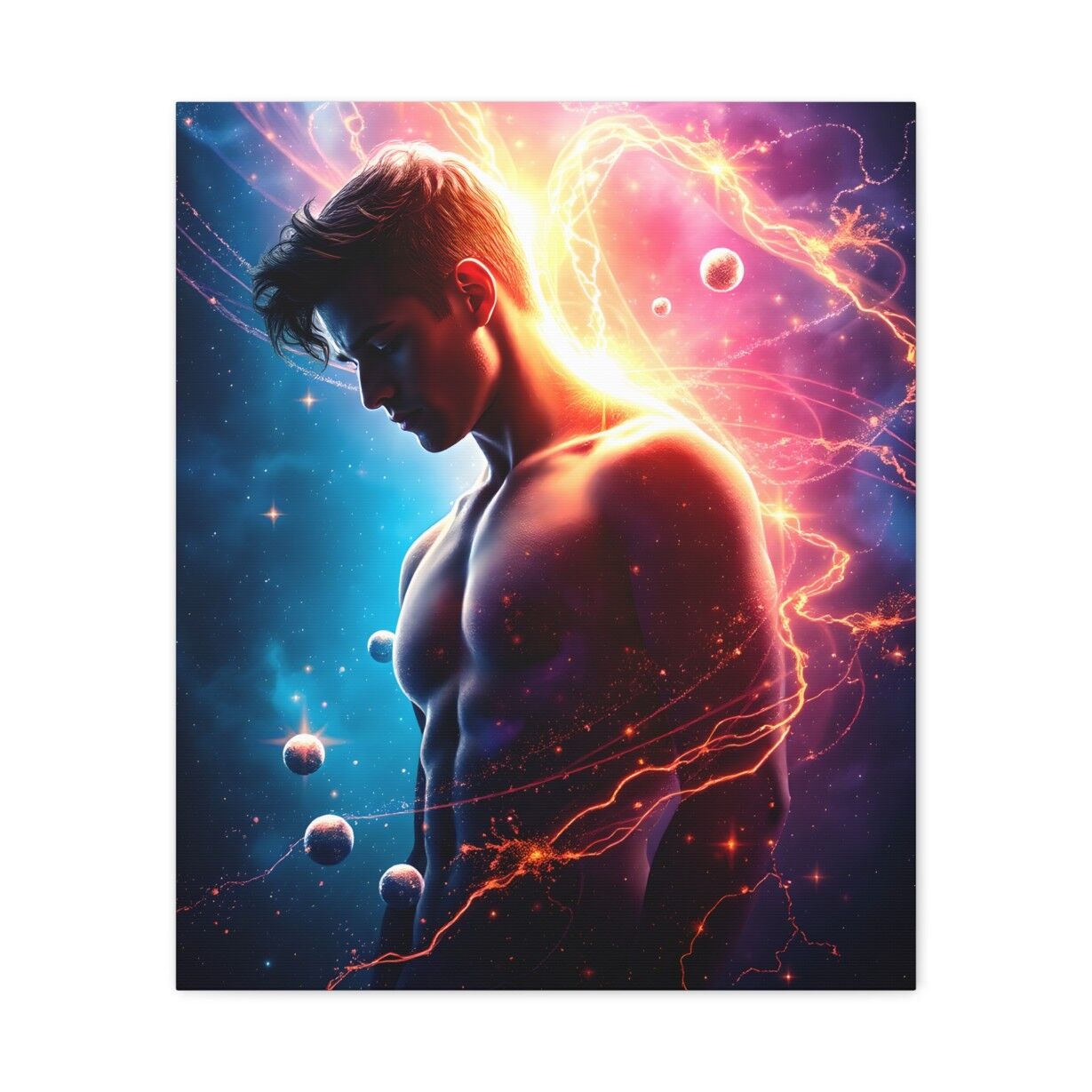 Awesome Cosmic Man Art | Stretched Canvas Art - Image 13