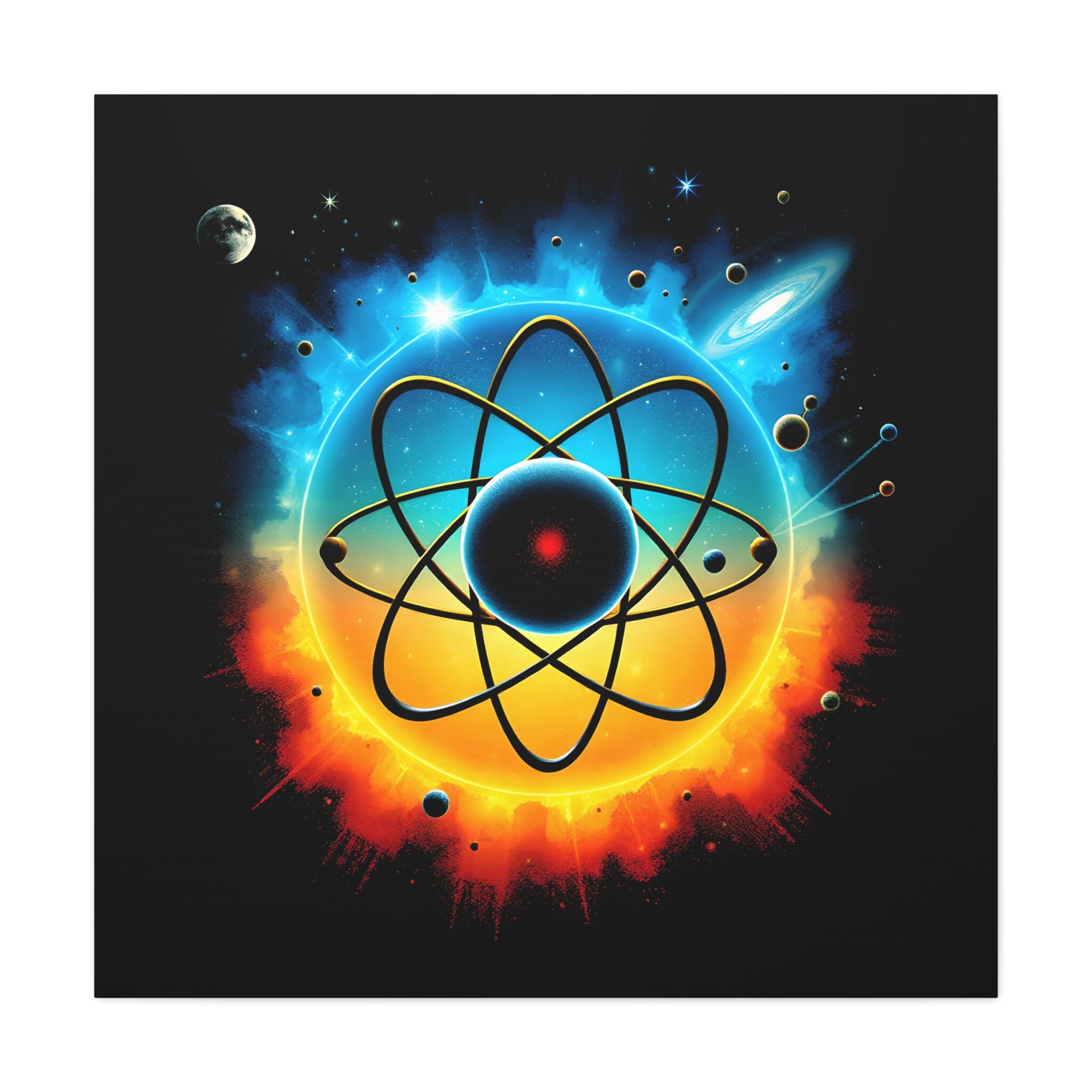 Intriguing Cosmic Atom | Atomic Touch Wall Art Print