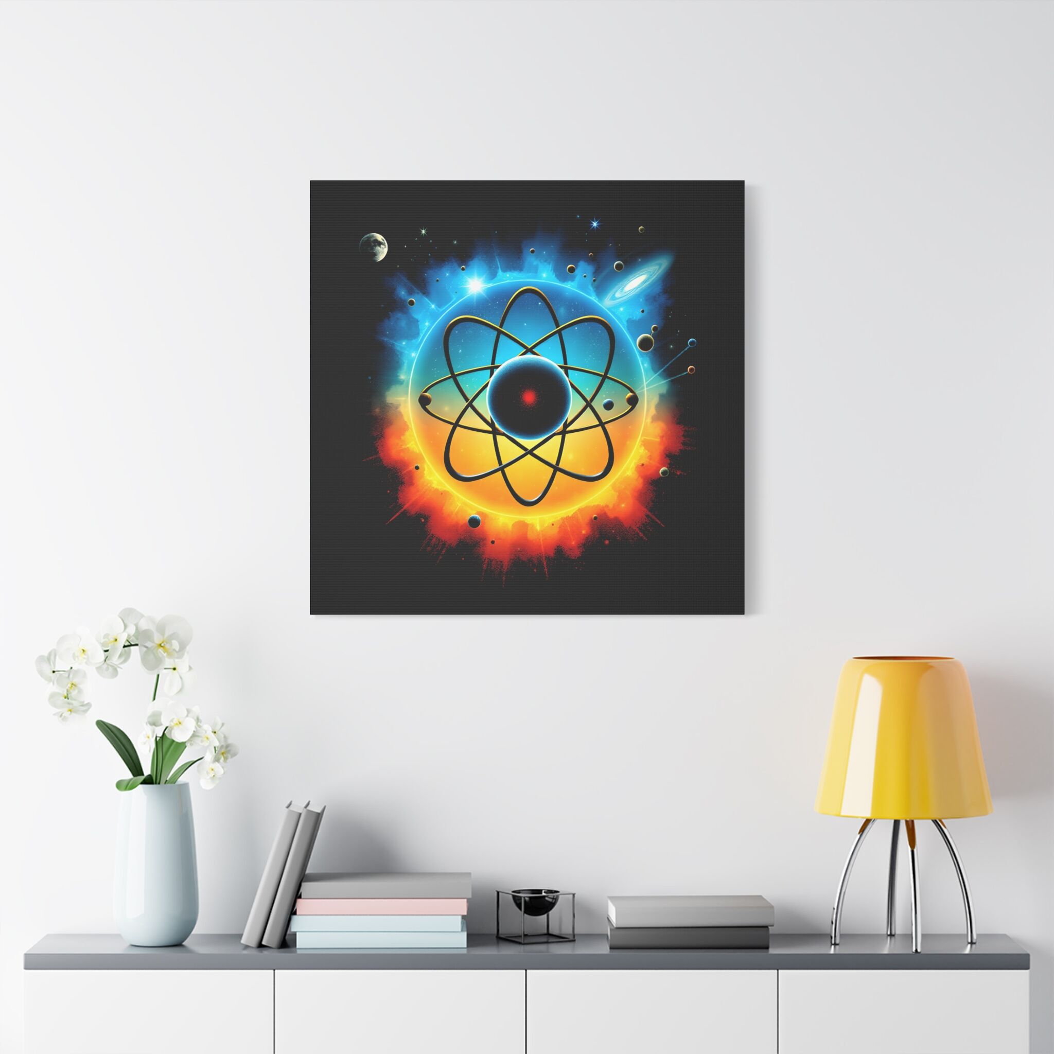 Intriguing Cosmic Atom | Atomic Touch Wall Art Print - Image 17