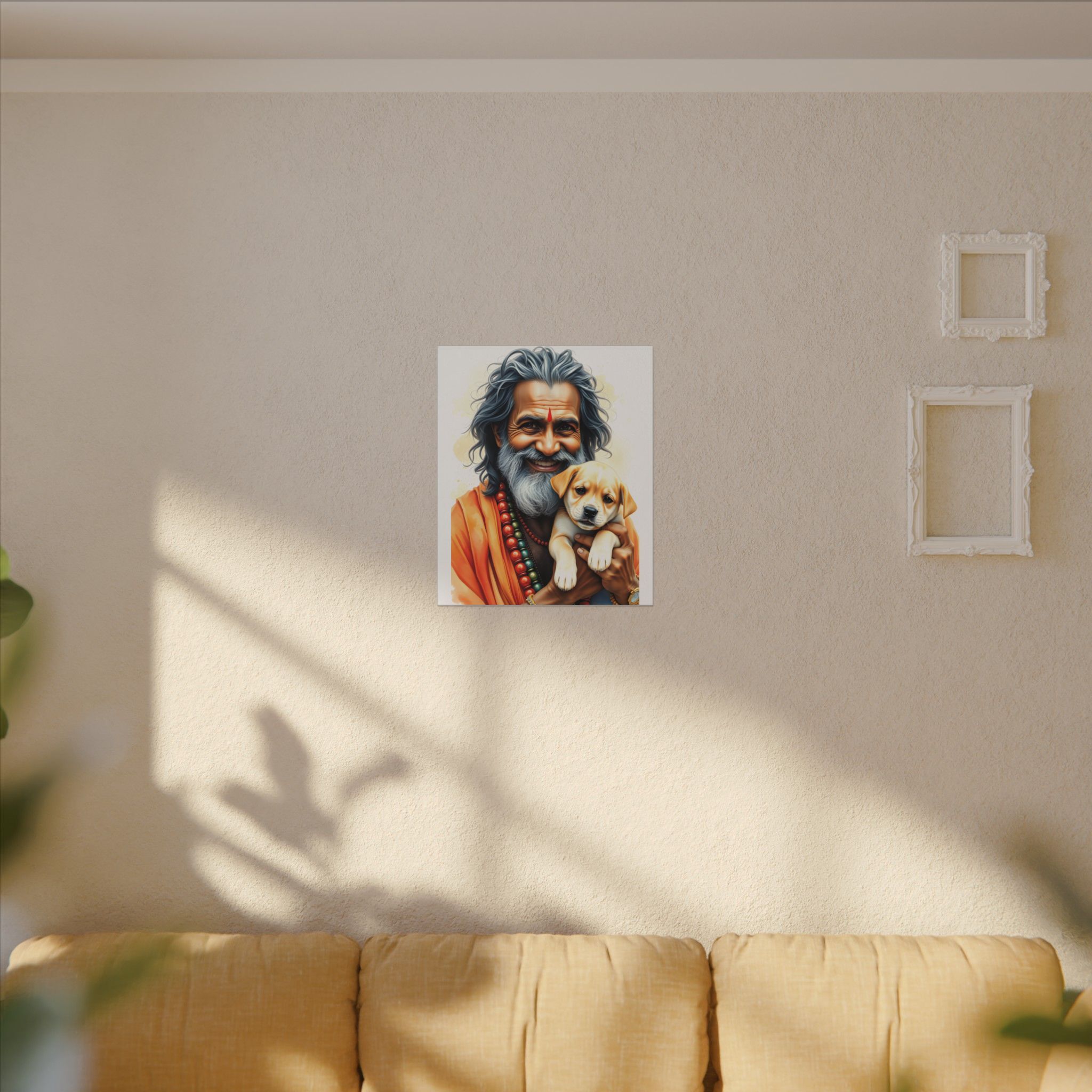 Hindu Saint with a Puppy Canvas Art | Gallery Wraps - Image 11